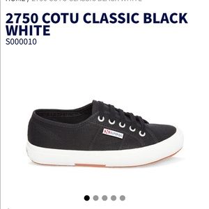 Superga black 2750 size 7